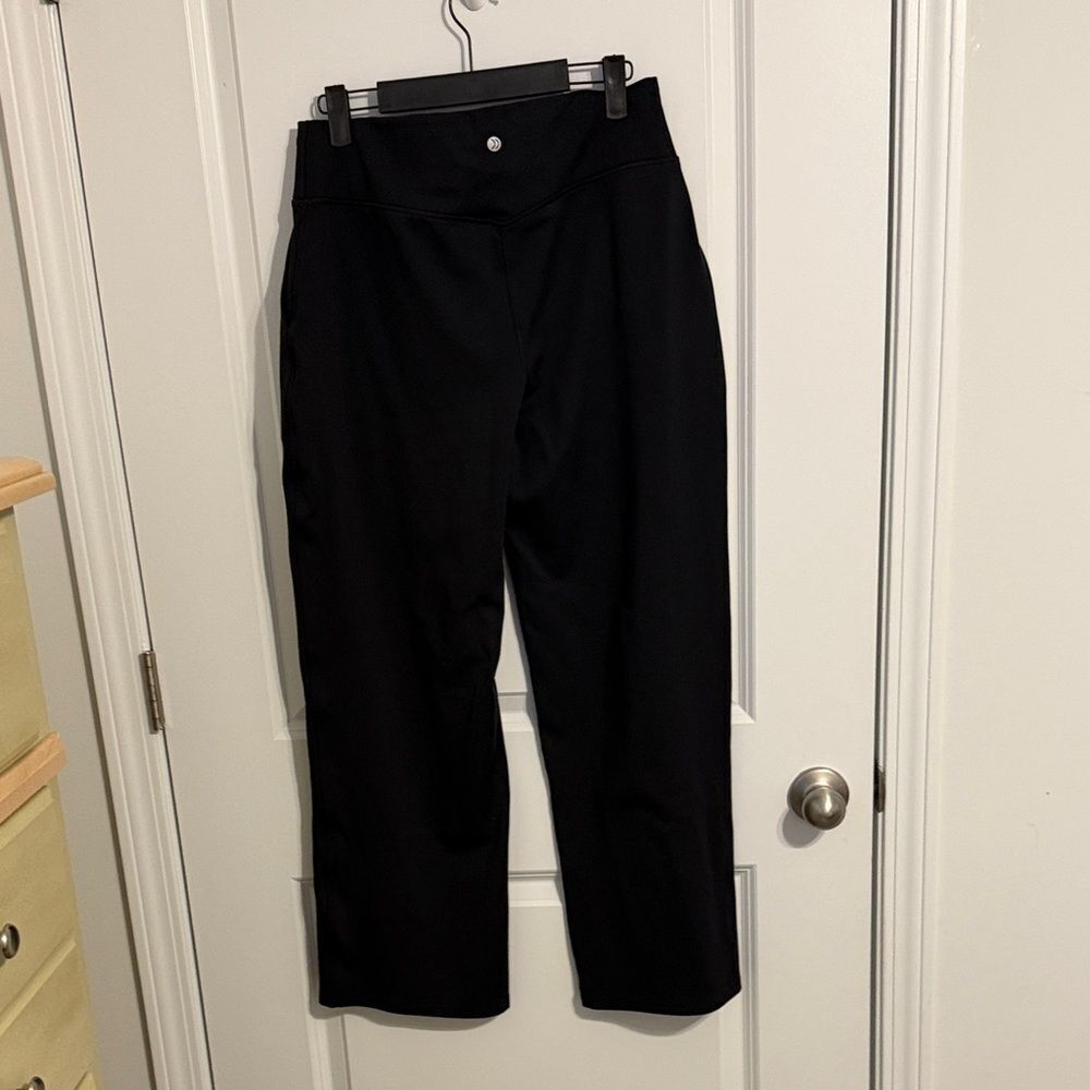 G4Free Fleece Lined Wide Leg Pants Women's Large Black Drawstring Pockets - Picture 10 of 10